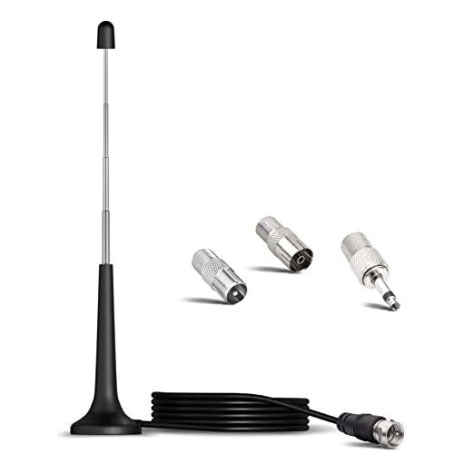 Bingfu FM UKW Radio Antenne für stereoanlage DAB Teleskopantenne mit Magnetfuß und 3m Verlängerungskabel für Tragbaren Radio-Tuner Stereo-Empfänger AV-Empfänger Stereo-Verstärker HiFi-Receiver von BINGFU