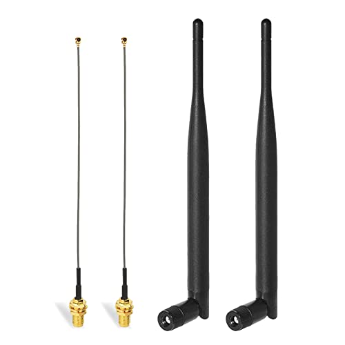 Bingfu RP-SMA WLAN Antenne 6dBi Dualband 2,4 GHz 5,8 GHz, 15 cm IPEX IPX U.FL auf RP-SMA-Buchse (2 Stück) Kompatibel mit Intel Fenvi HP Dell Wireless Mini-PCI-Express-PCIE-Netzwerkkarte WiFi-Adapter von BINGFU