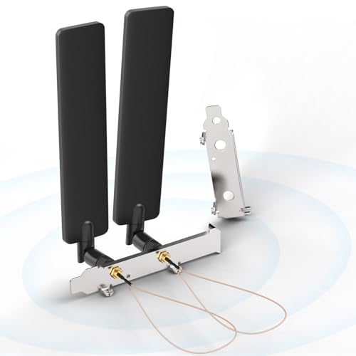 Bingfu Tri-Band WiFi 2,4 GHz 5 GHz 6E Wifi6 Antenne & 20 CMU.FL IPX IPEX auf RP-SMA Kabel mit PCIe-Steckplatzhalterung für WLAN-Router, kabelloser Mini-PCI-Express-PCIE-Netzwerkkartenadapter Bingfu Tri-Band WiFi 2,4 GHz 5 GHz 6E Wifi6 Antenne & 20 CMU.FL IPX IPEX auf RP-SMA Kabel mit PCIe-Steckplatzhalterung für WLAN-Router, kabelloser Mini-PCI-Express-PCIE-Netzwerkkartenadapter von BINGFU