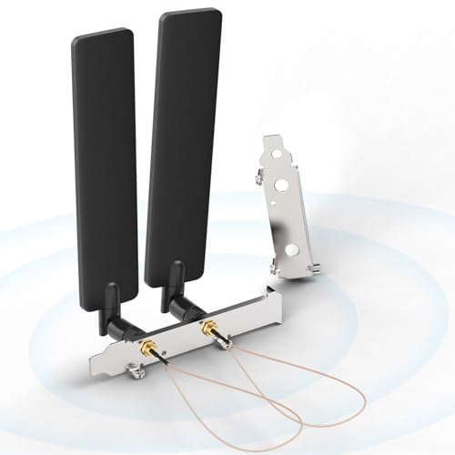 Bingfu Tri-Band WiFi 2,4 GHz 5 GHz 6E Wifi6 Antenne & 20 CMU.FL IPX IPEX auf RP-SMA Kabel mit PCIe-Steckplatzhalterung für WLAN-Router, kabelloser Mini-PCI-Express-PCIE-Netzwerkkartenadapter von BINGFU