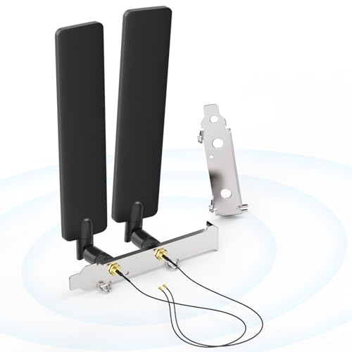 Bingfu Tri-Band WiFi 2,4 GHz 5 GHz 6E Wifi6 Antenne & 25 cm U.FL IPX IPEX MHF4 auf RP-SMA Kabel mit PCI-Steckplatzhalterung für M.2 NGFF Intel Drahtlose Netzwerkkarte WiFi-Adapter von BINGFU