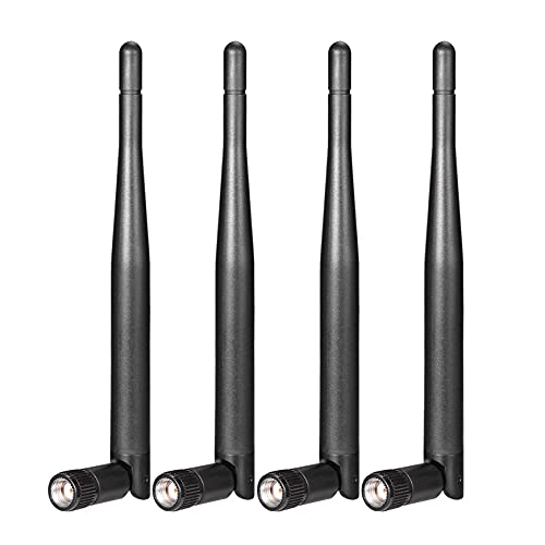 Bingfu WLAN Antenne 2,4 GHz 5 GHz 5,8 GHz 3dBi RP-SMA-Antennen-Ersatz (4 Stück) für WiFi-Router Wireless-Netzwerkkarte USB-Adapter Sicherheits-IP-Kamera Videoüberwachungsmonitor von BINGFU