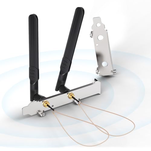 Bingfu WiFi 2,4 GHz 5,8 GHz 8 dBi RP-SMA-Stecker Antenne + RG178 U.FL IPX IPEX auf RP-SMA-Buchse Kabel +PCI-Steckplatzabdeckung für WLAN-Router Drahtloser Mini-PCI-Express-PCIE-Netzwerkkartenadapter von BINGFU