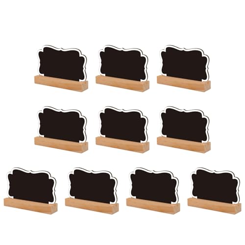 10 doppelseitige Kreidetafeln, kleine Tafel mit Holzständer, Tisch-Nachrichtentafel für Schule, Hochzeit, Geburtstag von BINGGA