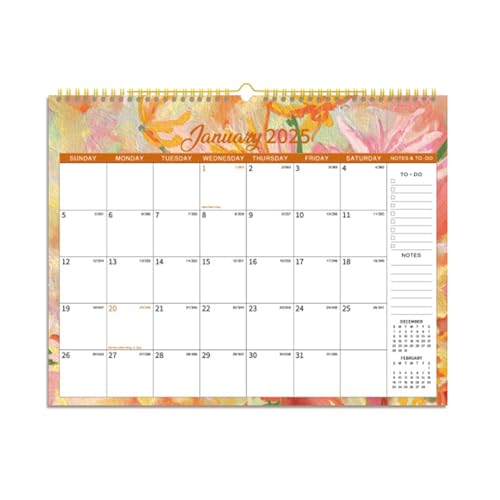 2025 Wandkalender Monatskalender Planer 12 Monate Referenzen von 01/2025 bis 12/2025 für Büro Schule Zuhause von BINGGA