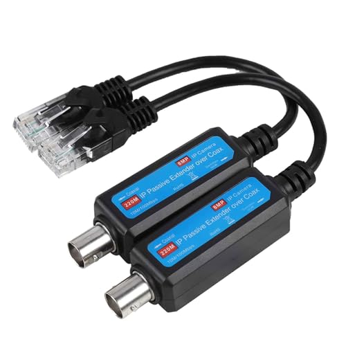 BINGGA Passiver Extender Ethernet Koaxialadapter Transmitter für Kameras unterstützt Kamera bis zu 220 m BINGGA Passiver Extender Ethernet Koaxialadapter Transmitter für Kameras unterstützt Kamera bis zu 220 m von BINGGA
