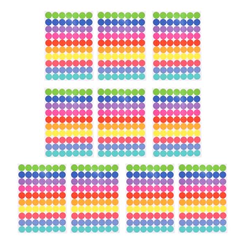 Bunte Aufkleber, 700 Stück, 1,9 cm, beschreibbar, rund, für Verpackung, Siegel, Umschläge, Karten, Scrapbooking, Journaling von BINGGA