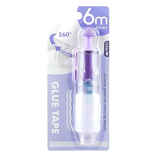 Einziehbares gepunktetes Klebeband in Stiftform, doppelseitig, gepunktet, 6 mm, transparentes Klebeband für Studenten, Scrapbooking, Kartenherstellung von BINGGA