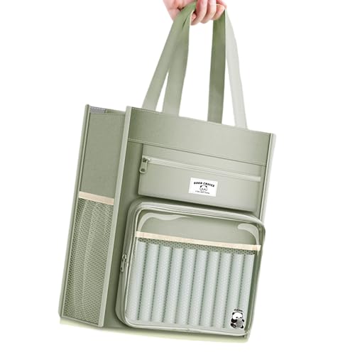 Handheld-Schultasche, Segeltuch, Akten-Organizer, Tasche, multifunktional, für Studenten, Lehrer, Beamte von BINGGA