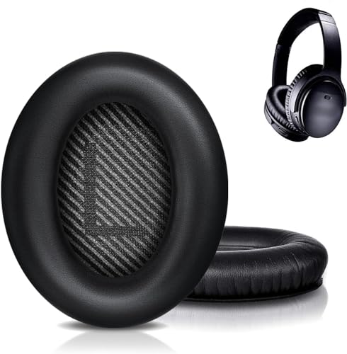 Bingle Kissen Premium Bose QC35 Ohrpolster Ersatzohrpolster - Kompatibel mit QuietComfort 35 & 35 ii Headphones (1 Paar Schwarz) von BINGLE