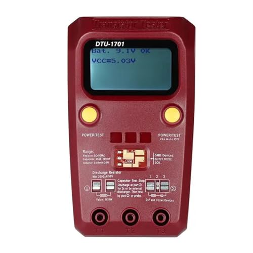 DTU1701 Transistortester MOSFET Triode LCR Induktivität Widerstand Kapazität SCR ESR Meter SMD Multifunktionstester Einsatz in Produktentwicklung und -eingangsprüfung DTU1701 Transistortester MOSFET Triode LCR Induktivität Widerstand Kapazität SCR ESR Meter SMD Multifunktionstester Einsatz in Produktentwicklung und -eingangsprüfung von BINGNU