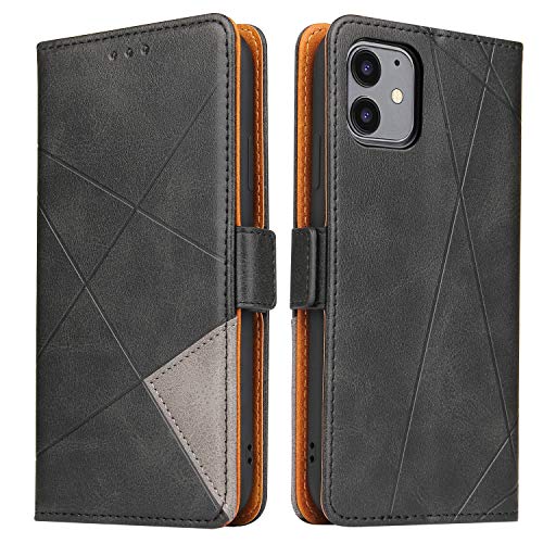BININIBI Handyhülle Kompatibel Mit iPhone 12 Hülle, iPhone 12 Pro Hülle, Premium PU Leder Schutzhülle Abdeckung, Magnetverschluss, Kartenfach, Tasche Flip Case Brieftasche Klapphülle, Schwarz BININIBI Handyhülle Kompatibel Mit iPhone 12 Hülle, iPhone 12 Pro Hülle, Premium PU Leder Schutzhülle Abdeckung, Magnetverschluss, Kartenfach, Tasche Flip Case Brieftasche Klapphülle, Schwarz von BININIBI
