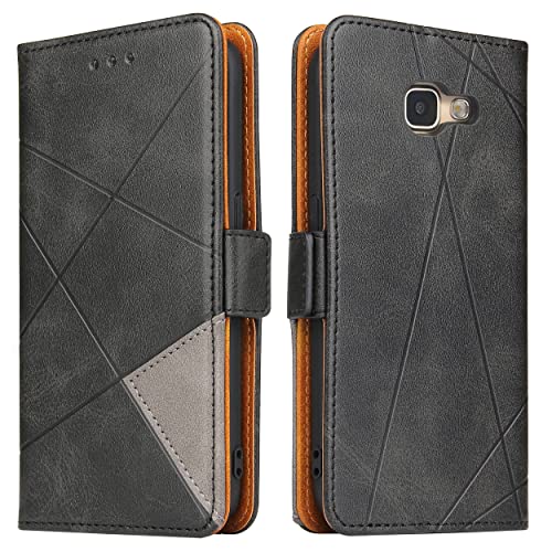 BININIBI Handyhülle für Samsung A5 2016 Hülle, Galaxy A5 (2016) Lederhülle Handytasche, Klapphülle Tasche Leder Schutzhülle für Samsung Galalxy A5 2016, Schwarz von BININIBI