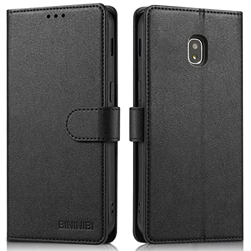 BININIBI Handyhülle für Samsung Galalxy J5 2017, Klapphülle für Galaxy J5 (2017) Leder Hülle, Lederhülle Handytasche mit [Kartenschlitz] [Magnet] [Standfunktion] für Samsung J5 2017, Schwarz von BININIBI
