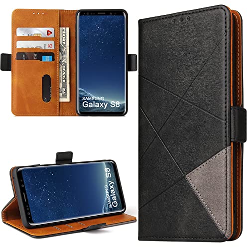BININIBI Handyhülle für Samsung Galalxy S8 Hülle, Galaxy S8 Lederhülle Handytasche, Klapphülle Tasche Leder Klappbar für Samsung S8, Schwarz BININIBI Handyhülle für Samsung Galalxy S8 Hülle, Galaxy S8 Lederhülle Handytasche, Klapphülle Tasche Leder Klappbar für Samsung S8, Schwarz von BININIBI
