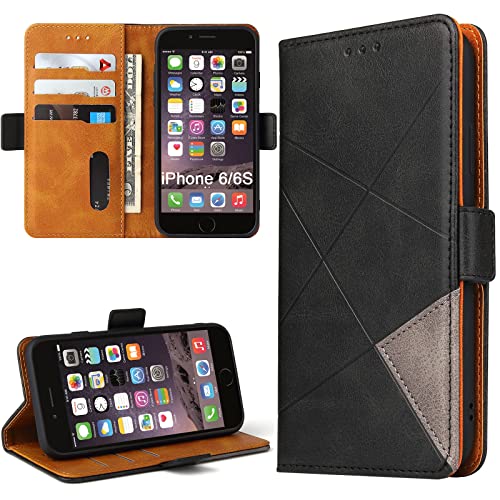 BININIBI Handyhülle für iPhone 6, Premium PU Lederhülle Handytasche Klappbar für iPhone 6s, Klapphülle für iPhone 6/6s Hülle mit Standfunktion/Kartenfach/Magnetisch, Schwarz BININIBI Handyhülle für iPhone 6, Premium PU Lederhülle Handytasche Klappbar für iPhone 6s, Klapphülle für iPhone 6/6s Hülle mit Standfunktion/Kartenfach/Magnetisch, Schwarz von BININIBI