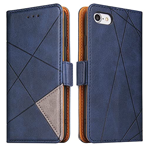 BININIBI Kompatibel Mit iPhone 7/8 Handyhülle, iPhone SE 2022 Hülle, PU Leder Schutzhülle Abdeckung, Magnetverschluss, Kartenfach, iPhone SE 2020 Tasche Flip Case Brieftasche Klapphülle, Blau BININIBI Kompatibel Mit iPhone 7/8 Handyhülle, iPhone SE 2022 Hülle, PU Leder Schutzhülle Abdeckung, Magnetverschluss, Kartenfach, iPhone SE 2020 Tasche Flip Case Brieftasche Klapphülle, Blau von BININIBI