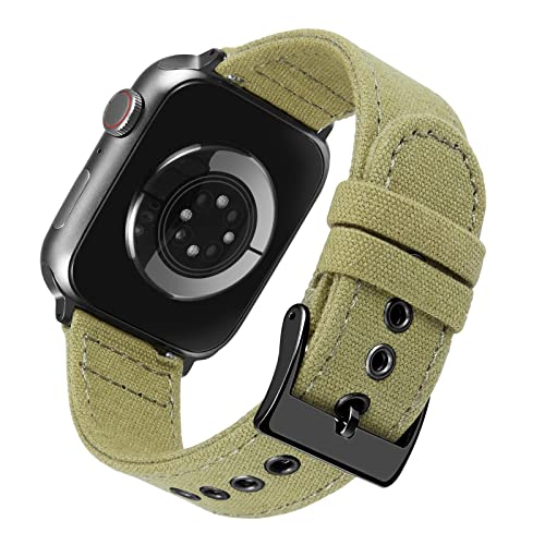 BINLUN Canvas Armbänder Kompatibel mit Apple Watch Armband 38mm 40mm 41mm 42mm 44mm 45mm 49mm für Herren Damen, Stoff Ersatzarmband Kompatibel mit iWatch Ultra SE2 SE Serie 8/7/6/5/4/3/2/1 von BINLUN