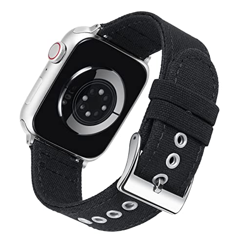 BINLUN Canvas Armbänder Kompatibel mit Apple Watch Armband 38mm 40mm 41mm 42mm 44mm 45mm 49mm für Herren Damen, Stoff Ersatzarmband Kompatibel mit iWatch Ultra SE2 SE Serie 8/7/6/5/4/3/2/1 von BINLUN