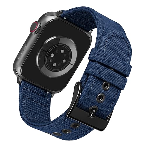 BINLUN Canvas Armbänder Kompatibel mit Apple Watch Armband 38mm 40mm 41mm 42mm 44mm 45mm 49mm für Herren Damen, Stoff Ersatzarmband Kompatibel mit iWatch Ultra2 Ultra SE2 SE Serie 9/8/7/6/5/4/3/2/1 von BINLUN