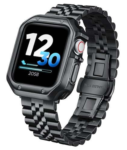 BINLUN Edelstahl Armband Kompatibel mit Apple Watch Armbänder 45mm 44mm 42mm 41mm 40mm 38mm, Metall Ersatzarmbänder mit TPU Uhrengehäuse Passend für iWatch Series 9/8/7/SE2/SE/6/5/4/3/2/1 Damen Herren BINLUN Edelstahl Armband Kompatibel mit Apple Watch Armbänder 45mm 44mm 42mm 41mm 40mm 38mm, Metall Ersatzarmbänder mit TPU Uhrengehäuse Passend für iWatch Series 9/8/7/SE2/SE/6/5/4/3/2/1 Damen Herren von BINLUN