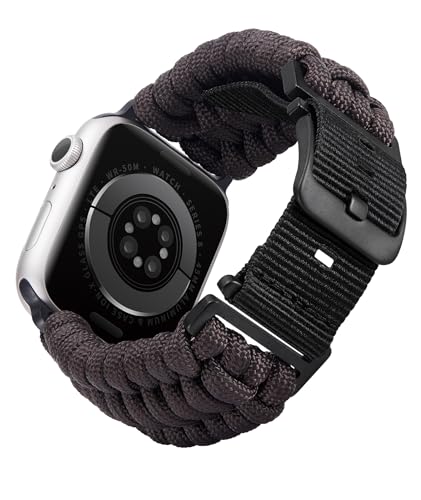 BINLUN Kompatibel mit Apple Watch Armband 49mm 46mm 45mm 44mm 42mm, Geflochten Paracord Nylon Sport Ersatzarmband Passt für iWatch Ultra2 Ultra Serie 10/9/8/7/SE2/SE/6/5/4/3/2/1 Herren Damen BINLUN Kompatibel mit Apple Watch Armband 49mm 46mm 45mm 44mm 42mm, Geflochten Paracord Nylon Sport Ersatzarmband Passt für iWatch Ultra2 Ultra Serie 10/9/8/7/SE2/SE/6/5/4/3/2/1 Herren Damen von BINLUN