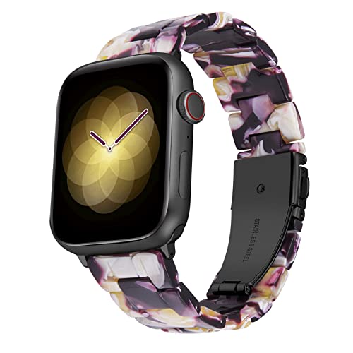 BINLUN Harz Uhrenarmband Kompatibel mit Apple Watch 38mm 40mm 41mm 42mm 44mm 45mm 49mm für Damen Herren Uhrenarmbänder für iWatch Serie Ultra SE 9 8 7 6 5 4 3 2 1 Licht Mode von BINLUN