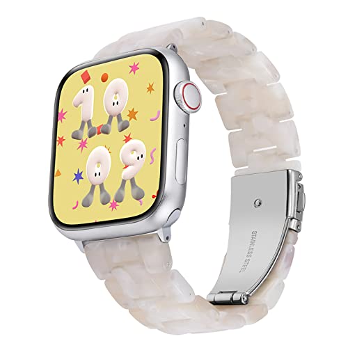 BINLUN Harz Uhrenarmband Kompatibel mit Apple Watch 38mm 40mm 41mm 42mm 44mm 45mm 49mm für Damen Herren Uhrenarmbänder für iWatch Serie Ultra SE 9 8 7 6 5 4 3 2 1 Licht Mode von BINLUN