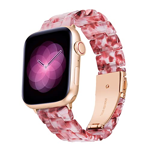 BINLUN Harz Uhrenarmband Kompatibel mit Apple Watch 38mm 40mm 41mm 42mm 44mm 45mm 49mm für Damen Herren Uhrenarmbänder für iWatch Serie Ultra SE 9 8 7 6 5 4 3 2 1 Licht Mode von BINLUN