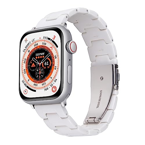 BINLUN Harz Uhrenarmband Kompatibel mit Apple Watch 38mm 40mm 41mm 42mm 44mm 45mm 49mm für Damen Herren Uhrenarmbänder für iWatch Serie Ultra SE 9 8 7 6 5 4 3 2 1 Licht Mode von BINLUN