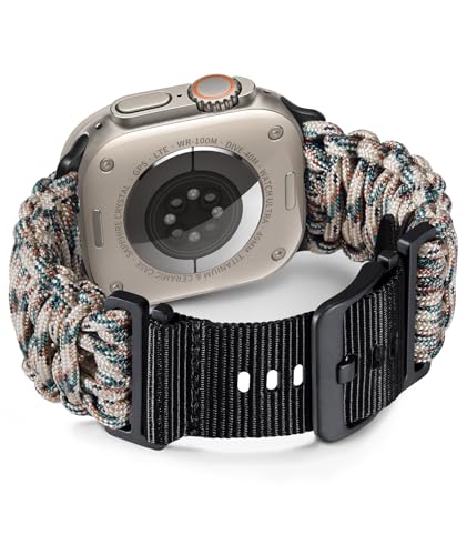 BINLUN Kompatibel mit Apple Watch Armband 49mm 46mm 45mm 44mm 42mm Paracord Geflochten Handgefertigtes Nylon Sportarmband Geeignet für iWatch10/9/8/7/6/5/4/3/2/1/SE2/SE1/Ultra 2 /Utral 1 Herren Damen BINLUN Kompatibel mit Apple Watch Armband 49mm 46mm 45mm 44mm 42mm Paracord Geflochten Handgefertigtes Nylon Sportarmband Geeignet für iWatch10/9/8/7/6/5/4/3/2/1/SE2/SE1/Ultra 2 /Utral 1 Herren Damen von BINLUN