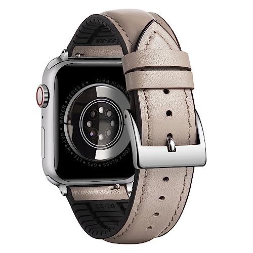 BINLUN Kompatibel mit Apple Watch Armband Leder und Silikon 38mm 40mm 41mm 42mm 44mm 45mm 46mm 49mm Atmungsaktiv Mikroperforiertem Leder Ersatzarmband Geeignet für iWatch 10/9/8/7/6/5/4/3/2/1/SE/Ultra BINLUN Kompatibel mit Apple Watch Armband Leder und Silikon 38mm 40mm 41mm 42mm 44mm 45mm 46mm 49mm Atmungsaktiv Mikroperforiertem Leder Ersatzarmband Geeignet für iWatch 10/9/8/7/6/5/4/3/2/1/SE/Ultra von BINLUN