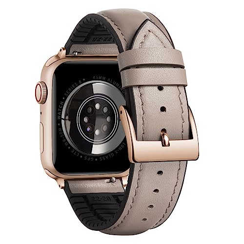 BINLUN Kompatibel mit Apple Watch Armband Leder und Silikon 38mm 40mm 41mm 42mm 44mm 45mm 46mm 49mm Atmungsaktiv Mikroperforiertem Leder Ersatzarmband Geeignet für iWatch 10/9/8/7/6/5/4/3/2/1/SE/Ultra BINLUN Kompatibel mit Apple Watch Armband Leder und Silikon 38mm 40mm 41mm 42mm 44mm 45mm 46mm 49mm Atmungsaktiv Mikroperforiertem Leder Ersatzarmband Geeignet für iWatch 10/9/8/7/6/5/4/3/2/1/SE/Ultra von BINLUN