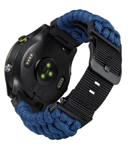 BINLUN Kompatibel mit Garmin Armband 20mm 22mm 26mm, Geflochtene Paracord Nylon Armbänder Passt für Quickfit Militär Sports Ersatzarmband für Forerunner/für Instinct/für Fenix/für Descent Herren von BINLUN