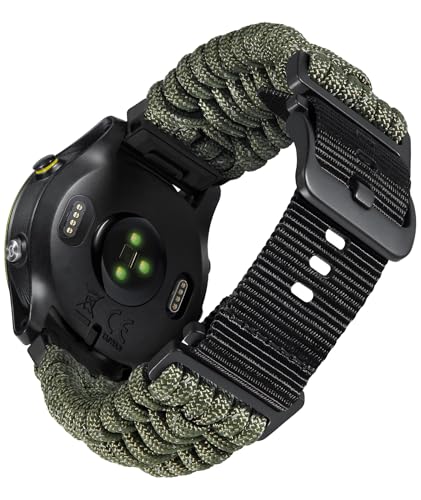 BINLUN Kompatibel mit Garmin Armband 20mm 22mm 26mm, Geflochtene Paracord Nylon Armbänder Passt für Quickfit Militär Sports Ersatzarmband für Forerunner/für Instinct/für Fenix/für Descent Herren von BINLUN