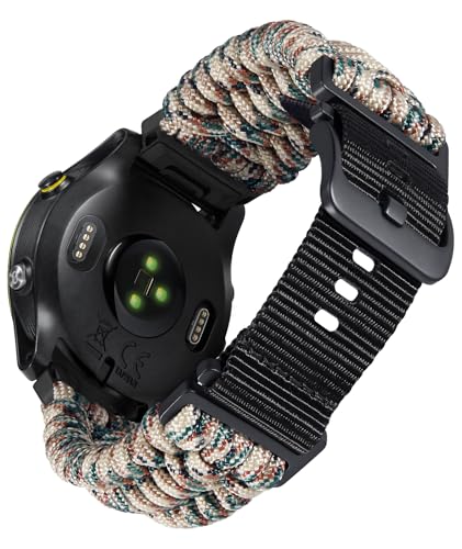 BINLUN Kompatibel mit Garmin Armband 20mm 22mm 26mm, Geflochtene Paracord Nylon Armbänder Passt für Quickfit Militär Sports Ersatzarmband für Forerunner/für Instinct/für Fenix/für Descent Herren BINLUN Kompatibel mit Garmin Armband 20mm 22mm 26mm, Geflochtene Paracord Nylon Armbänder Passt für Quickfit Militär Sports Ersatzarmband für Forerunner/für Instinct/für Fenix/für Descent Herren von BINLUN
