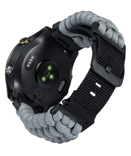 BINLUN Kompatibel mit Garmin Armband 22mm/26mm, Geflochtene 550-Paracord Nylon Uhrenarmband Passt für Forerunner/für Instinct/für Fenix/für Descent Robuste Sports Ersatzarmband für Herren Damen von BINLUN