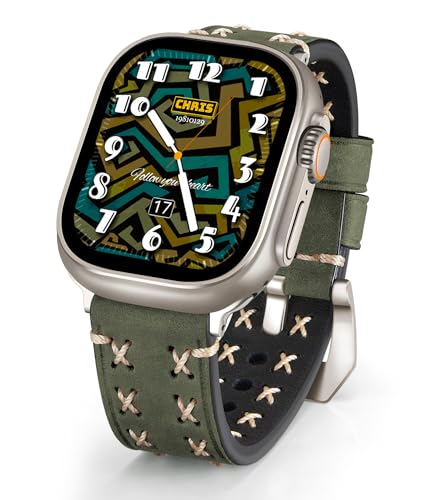 BINLUN Lederarmband Kompatibel mit Apple Watch Ultra 49mm Crazy-Horse Oil Grain Manual Vintage X-Form Echtleder Uhrenarmband für Herren Kompatibel mit iWatch Ultra/Ultra 2 BINLUN Lederarmband Kompatibel mit Apple Watch Ultra 49mm Crazy-Horse Oil Grain Manual Vintage X-Form Echtleder Uhrenarmband für Herren Kompatibel mit iWatch Ultra/Ultra 2 von BINLUN