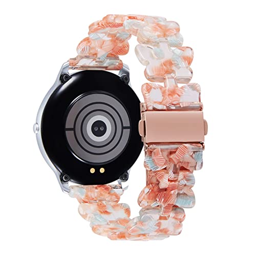 BINLUN Uhrenarmbänder 20mm 22mm Kunstharz Mode Schmetterlings Smartwatch Armbänder 6 Farben Schnellverschluss Leichtgewicht Ersatzbänder(Orange+Blau,Roségoldene Schnalle) von BINLUN