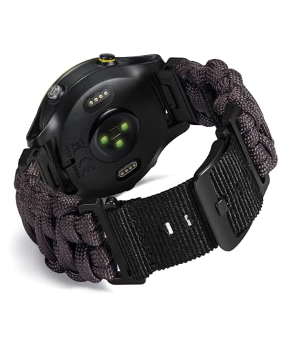 BINLUN Kompatibel mit Garmin Armband Nylon Paracord 550 20MM/22MM/26MM Militär Sports Robustes Für Quickfit-Armband Geflochtene Ersatzarmband Passt Für Fenix/für Forerunner/Für Descent/Für Instinct von BINLUN