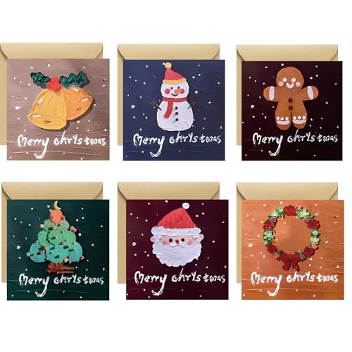 BINXWA Weihnachtskarten mit umschlag set,24 pcs geschenkkarte weihnachten,weihnachtspostkarten in 6 verschiedenen Mustern,karte weihnachten für Kinder,Familie und Freunde BINXWA Weihnachtskarten mit umschlag set,24 pcs geschenkkarte weihnachten,weihnachtspostkarten in 6 verschiedenen Mustern,karte weihnachten für Kinder,Familie und Freunde von BINXWA