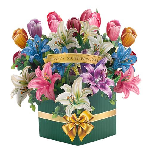 Pop up karte blumen,3D geburtstagskarte frau,Lilien und Tulpen muttertag karte,Geburtstagskarte mit Notizkarte und Umschlag,Geeignet Für Muttertag,Geburtstag,Valentinstag Pop up karte blumen,3D geburtstagskarte frau,Lilien und Tulpen muttertag karte,Geburtstagskarte mit Notizkarte und Umschlag,Geeignet Für Muttertag,Geburtstag,Valentinstag von BINXWA