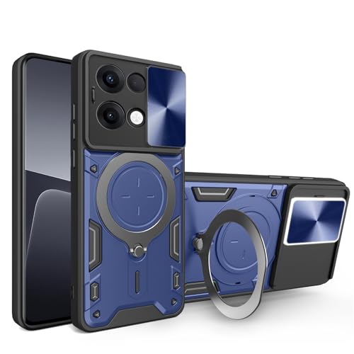 Hülle für OPPO Reno 13 5G Hülle Robuste Hülle mit Ständer Stoßfest Schiebeschutz Magnetische Autohalterung Ringhalter für OPPO Reno 13 Pro 5G (Blau, Reno 13 Pro) von BIOPLJ