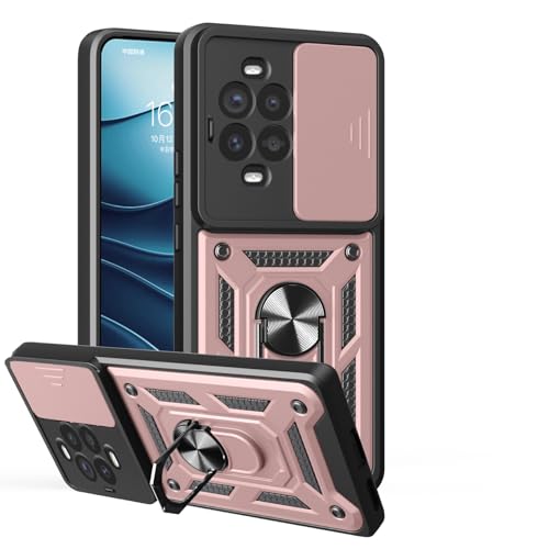 Schutzhülle für Huawei Nova 13 Pro, strapazierfähig, mit Ständer, stoßfest, Kamera-Gleitschutz, magnetische Autohalterung, Ringhalterung, Stoßstange, für Huawei Nova 13 Pro (Roségold) von BIOPLJ