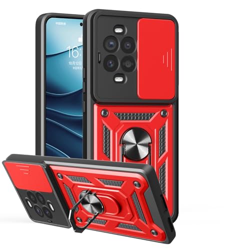 Schutzhülle für Huawei Nova 13 Pro, strapazierfähig, mit Ständer, stoßfest, Kamera-Gleitschutz, magnetische Autohalterung, Ringhalterung, Stoßstange, für Huawei Nova 13 Pro (Rot) von BIOPLJ