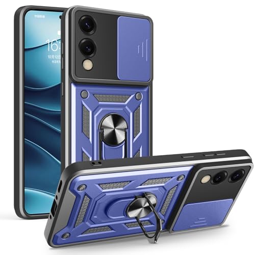 Schutzhülle für Samsung Galaxy S25 Edge 5G, strapazierfähig, mit Ständer, stoßfest, Kamera-Gleitschutz, magnetische Autohalterung, Ringhalterung, Stoßstange, für Samsung Galaxy S25 Edge (blau) von BIOPLJ