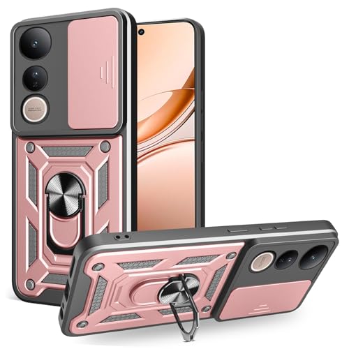 Schutzhülle für Vivo V50 Lite, strapazierfähig, mit Ständer, stoßfest, Kamera-Gleitschutz, magnetische Autohalterung, Ringhalterung, Stoßstange, für Vivo V50 Lite, Roségold Schutzhülle für Vivo V50 Lite, strapazierfähig, mit Ständer, stoßfest, Kamera-Gleitschutz, magnetische Autohalterung, Ringhalterung, Stoßstange, für Vivo V50 Lite, Roségold von BIOPLJ