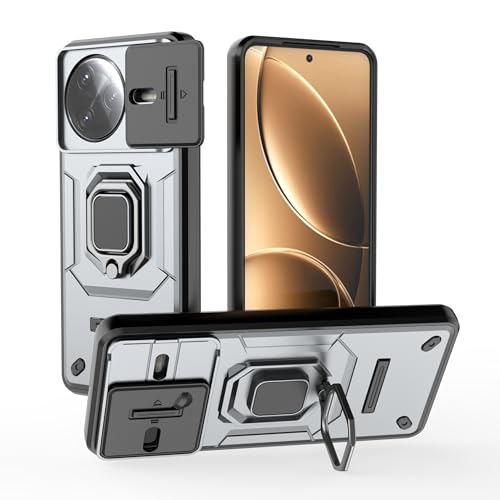 Schutzhülle für Xiaomi Poco F7 Pro, robuste Schutzhülle mit Ständer, stoßfest, Kamera-Gleitschutz, magnetische Autohalterung, Ringhalterung, Stoßstange, für Xiaomi Poco F7 Ultra (Grau, Poco F7 Ultra) Schutzhülle für Xiaomi Poco F7 Pro, robuste Schutzhülle mit Ständer, stoßfest, Kamera-Gleitschutz, magnetische Autohalterung, Ringhalterung, Stoßstange, für Xiaomi Poco F7 Ultra (Grau, Poco F7 Ultra) von BIOPLJ