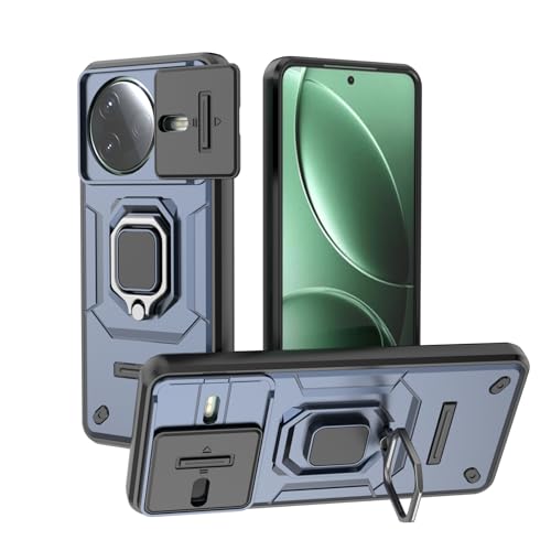 Schutzhülle für Xiaomi Poco F7 Pro, robuste Schutzhülle mit Ständer, stoßfest, Schieberschutz, magnetisch, Ringhalter, Autohalterung für Xiaomi Poco F7 Ultra (Blau, Poco F7 Pro) von BIOPLJ