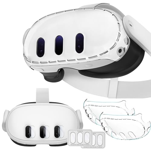 BIOSA Klare VR Shell Schutzhülle for Meta Quest3, Kratzfest 3/6 Stück Kameraobjektivschutz Schutzhülle Schutzabdeckung, Antikollision atmungsaktiv for Meta Quest 3 VR Headset von BIOSA